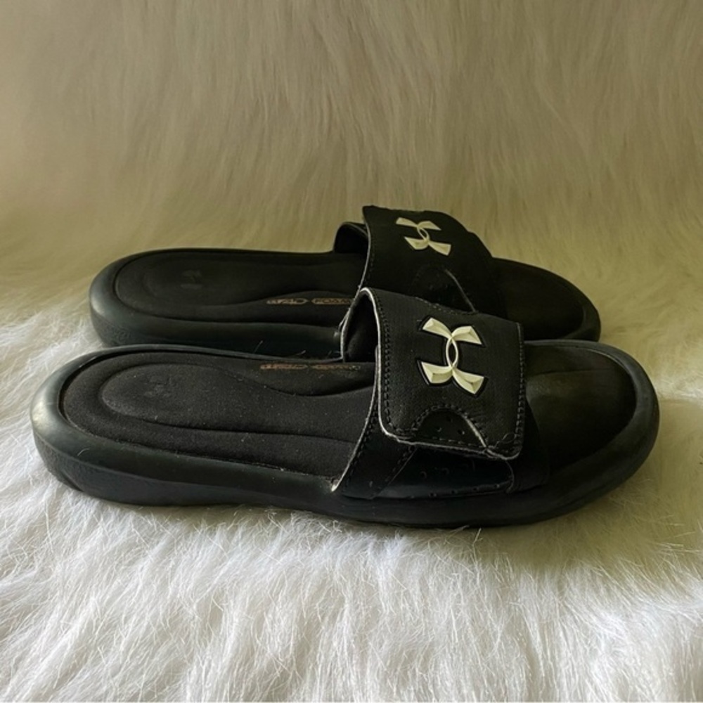 Under Armour Shoes‎ Sandal’s Size 2Y Black Slides Slip On
